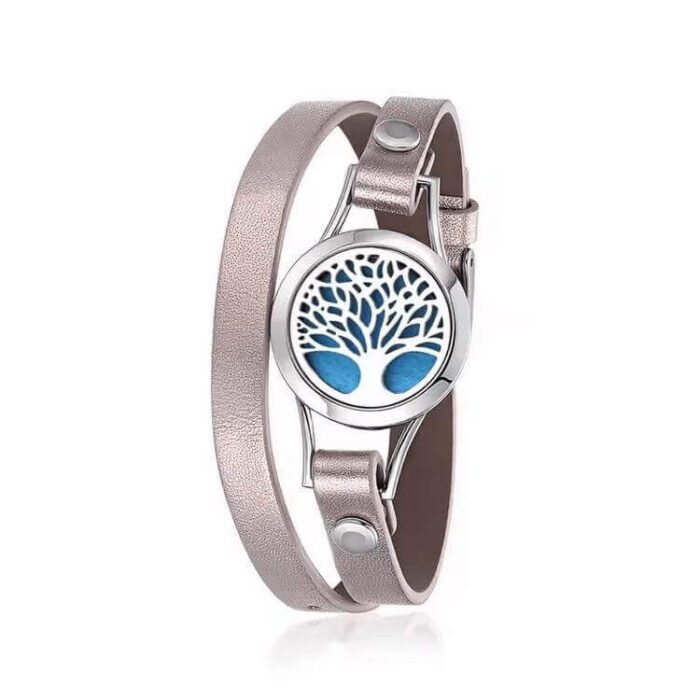 Wholesale Genuine Leather Stainless Steel Aromatherapy Diffuser Bracelet - Image 2