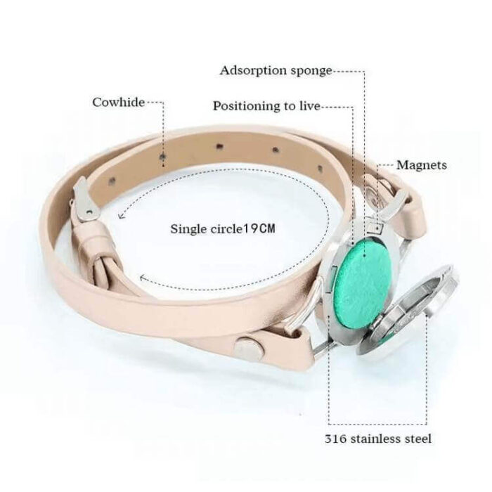 Wholesale Genuine Leather Stainless Steel Aromatherapy Diffuser Bracelet - Image 5