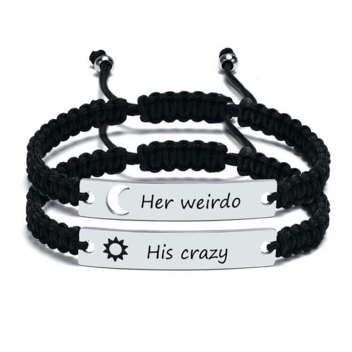 Customized Handmade Braided Stainless Steel Couple Bracelet