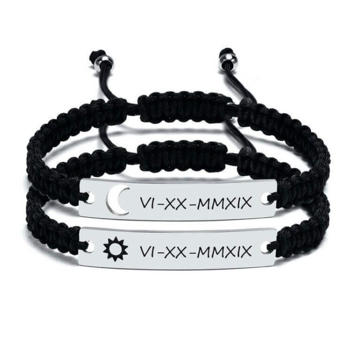 Customized Handmade Braided Stainless Steel Couple Bracelet - Image 4