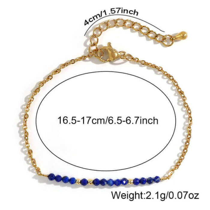 Wholesale Elegant Stainless Steel Chain Natural Stone Bead Bracelet - Image 3