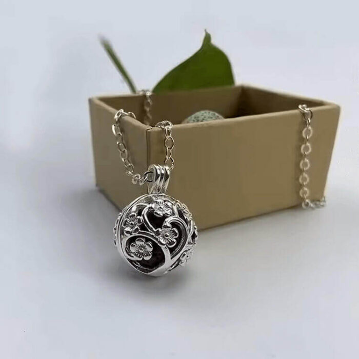 Custom Perfume Cage with Natural Lava Stone Aromatherapy Diffuser Locket Necklace - Image 3