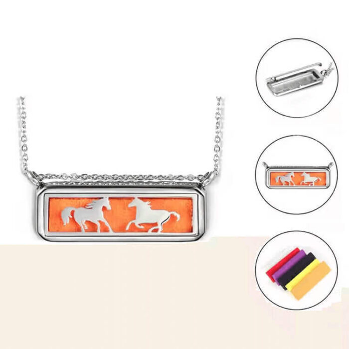 Personalized Scent Jewelry Rectangle Stainless Steel Aromatherapy Diffuser Essential Oil Necklace