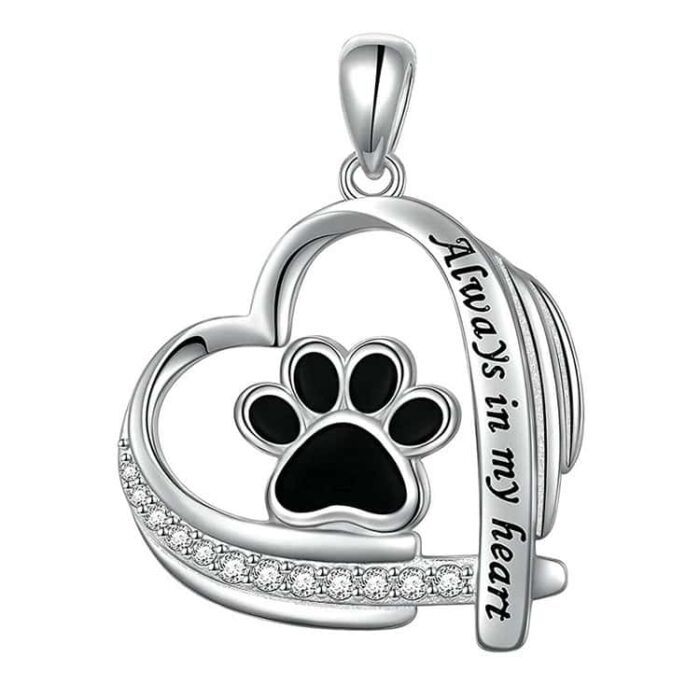 Wholesale Pet Jewelry for Pet Lovers S925 Sterling Silver Pawprint Necklace - Image 2