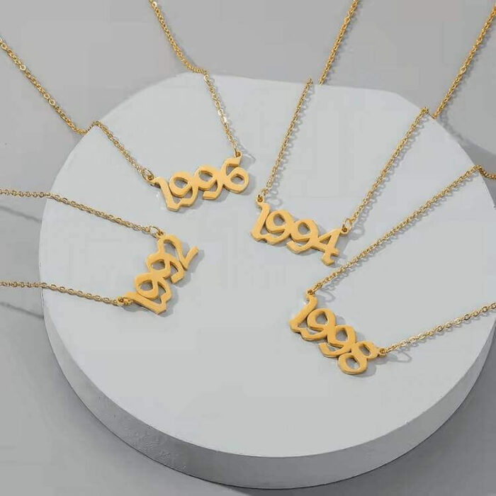 Customized Stainless Steel Year Necklace – Timeless Personalization for Your Customers