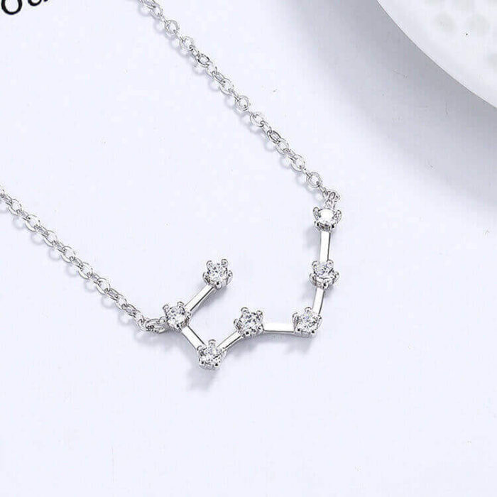 Personalized Zodiac Jewelry Customized S925 Sterling Silver Crystal Constellation Necklace - Image 2