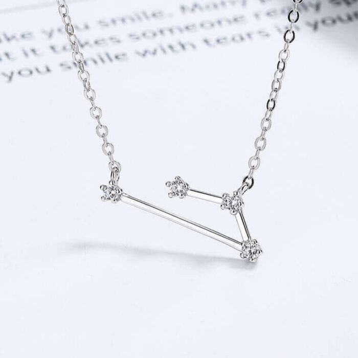 Personalized Zodiac Jewelry Customized S925 Sterling Silver Crystal Constellation Necklace - Image 5