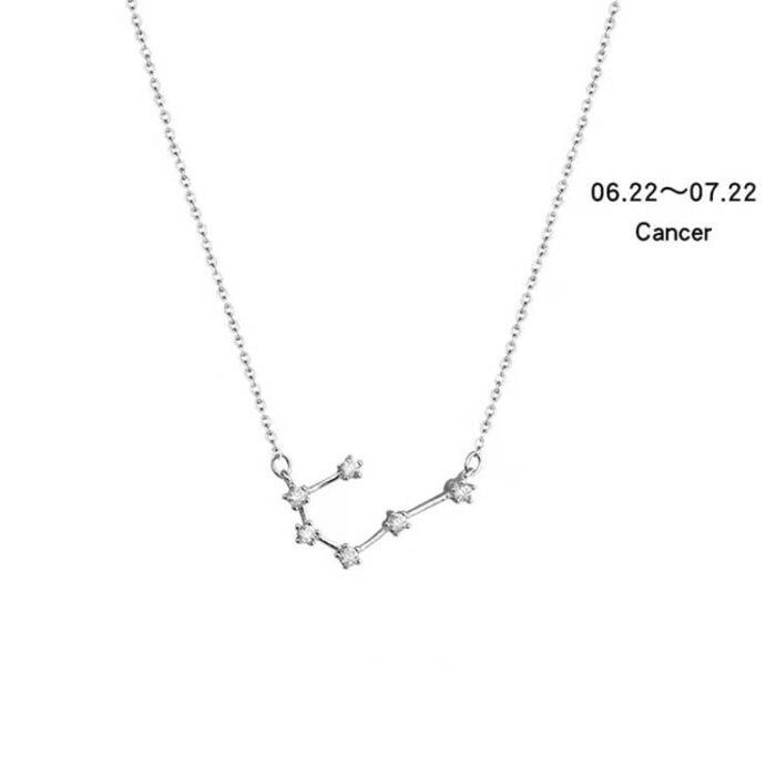 Personalized Zodiac Jewelry Customized S925 Sterling Silver Crystal Constellation Necklace - Image 9