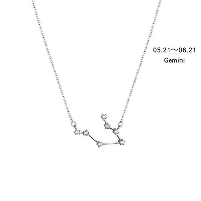 Personalized Zodiac Jewelry Customized S925 Sterling Silver Crystal Constellation Necklace - Image 11