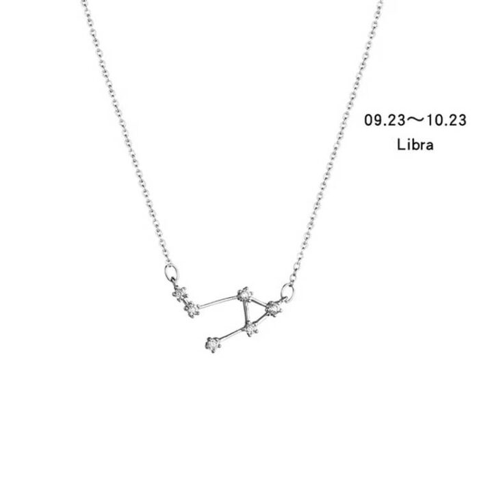 Personalized Zodiac Jewelry Customized S925 Sterling Silver Crystal Constellation Necklace - Image 13