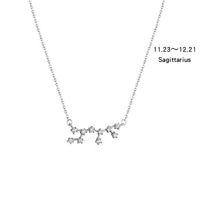 Personalized Zodiac Jewelry Customized S925 Sterling Silver Crystal Constellation Necklace - Image 15