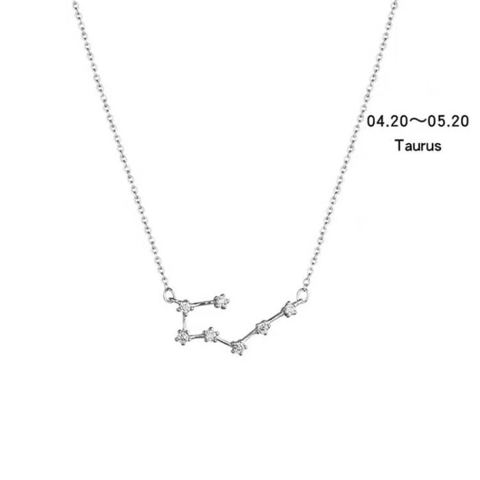 Personalized Zodiac Jewelry Customized S925 Sterling Silver Crystal Constellation Necklace - Image 17