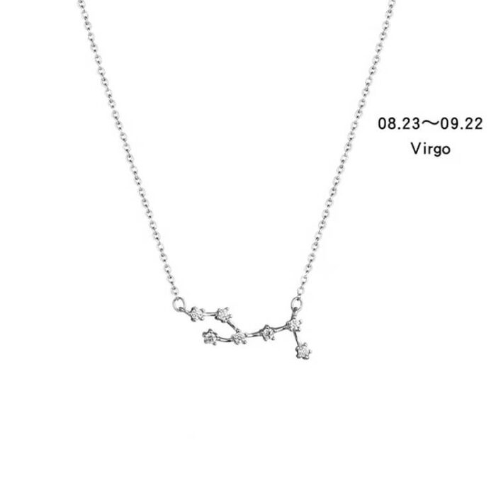 Personalized Zodiac Jewelry Customized S925 Sterling Silver Crystal Constellation Necklace - Image 18