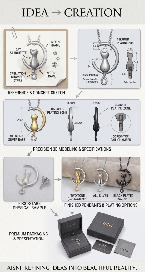 aisni pet creamation jewelry